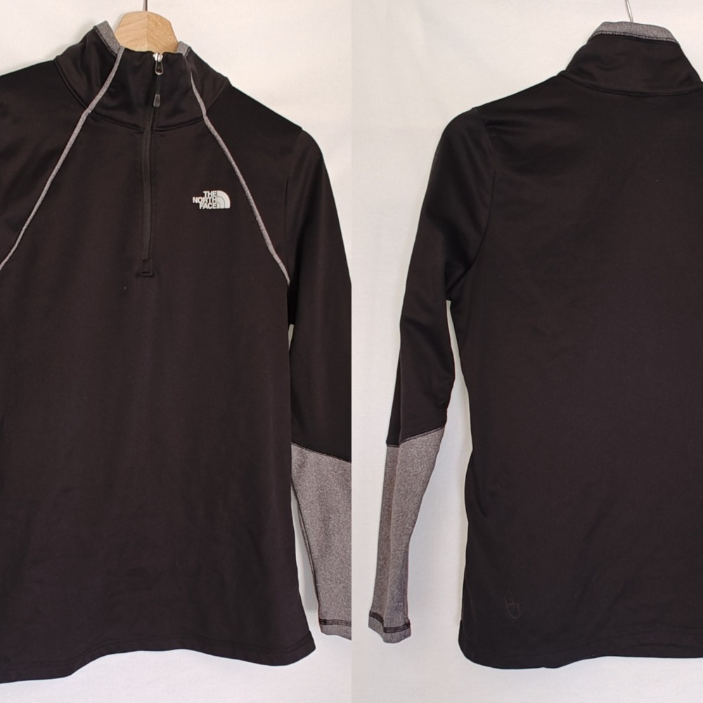 The North Face Canyonlands 1/4 Zip Fleece Pullover‎ Jacket Gray Black Large